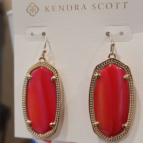 Kendra Scott Red Mother of Pearl Elle Earrings - Picture 7 of 16